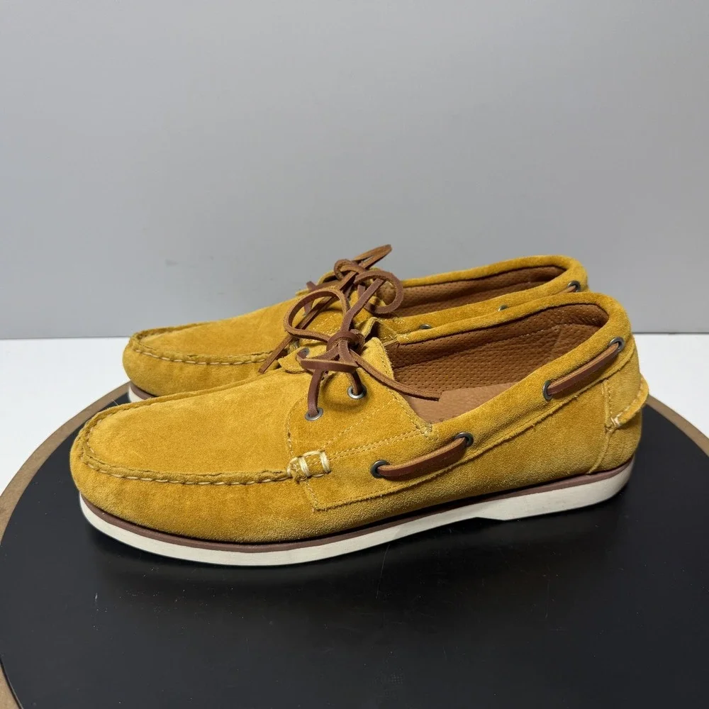 Allen Edmonds Shoes Mens Size 9 D Yellow Suede Boat Moc Toe Casual Forte 10